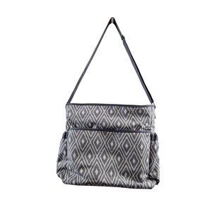A.D. Sutton Diaper Bag – Geometric Print – Removable Pouches + Bottle Holder